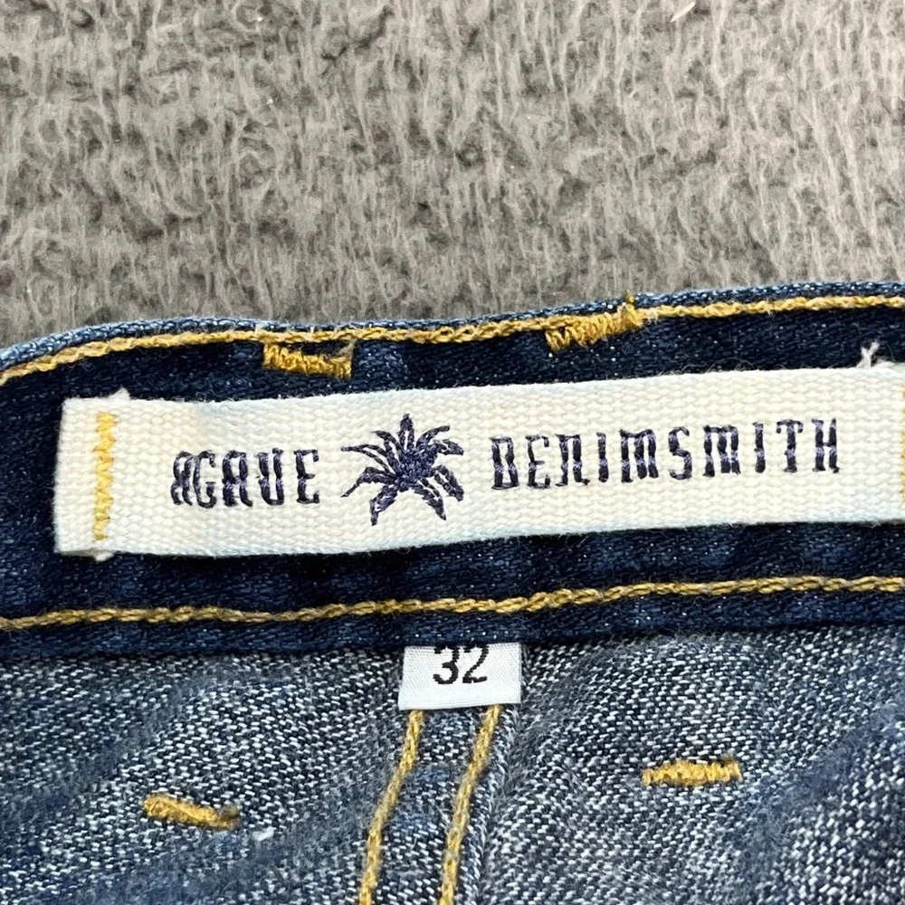 AGAVE DENIMSMITH The Maverick Men's Jeans‎ Classic Fit Straight Cut Blue 32x31.5